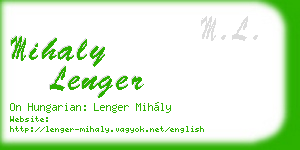 mihaly lenger business card